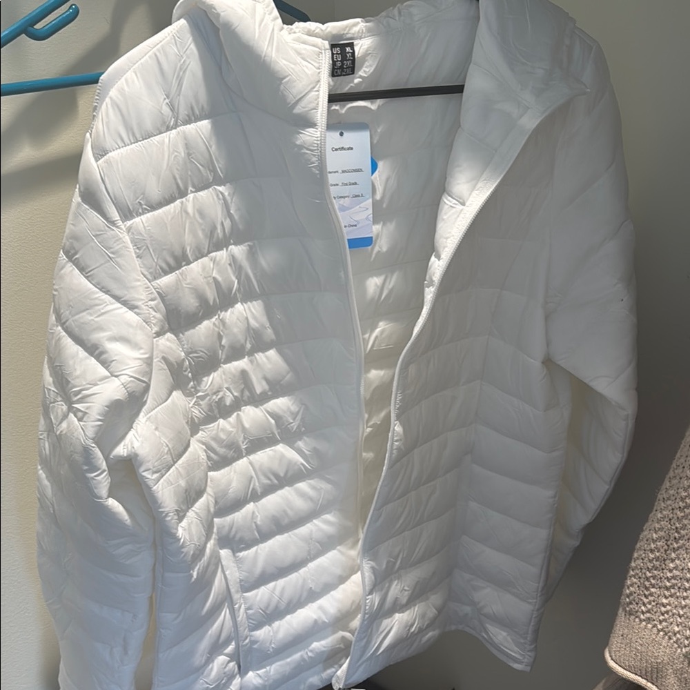 White Quilted Puffer Jacket